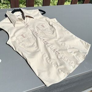 Vintage late 70s early 80s Collection Y2BLU M button up sleeveless button down